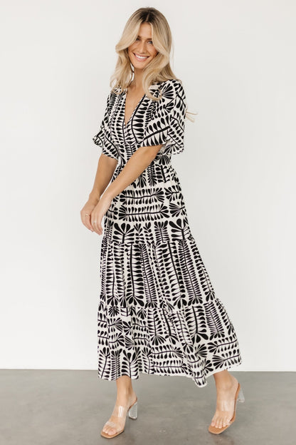 Austin Kimono Dress | Black Print - Baltic Born