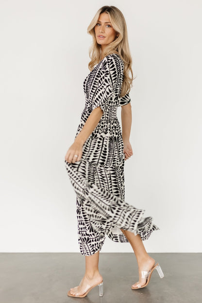 Austin Kimono Dress | Black Print - Baltic Born