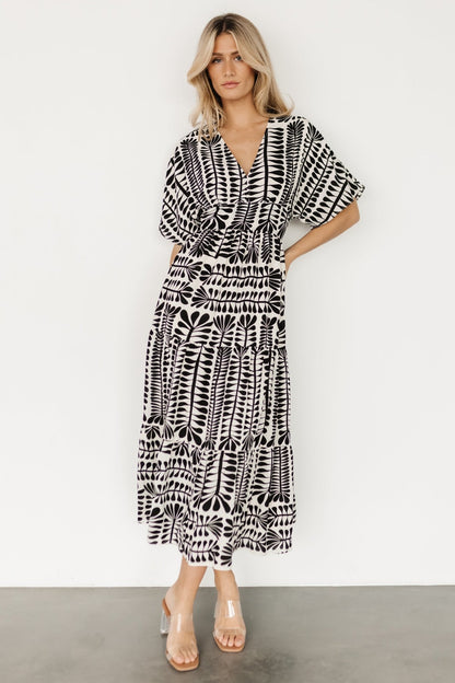 Austin Kimono Dress | Black Print - Baltic Born