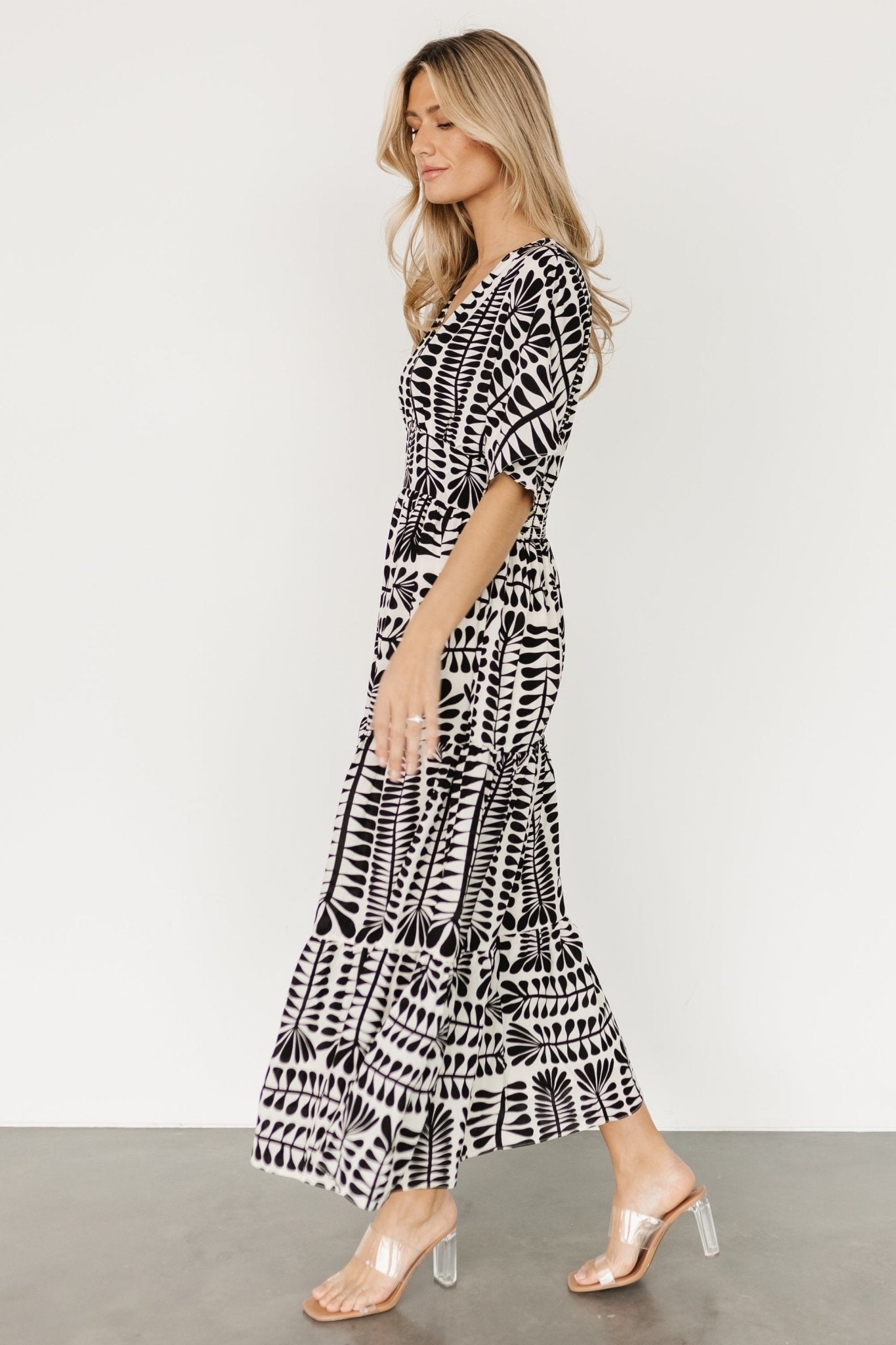 Austin Kimono Dress | Black Print - Baltic Born