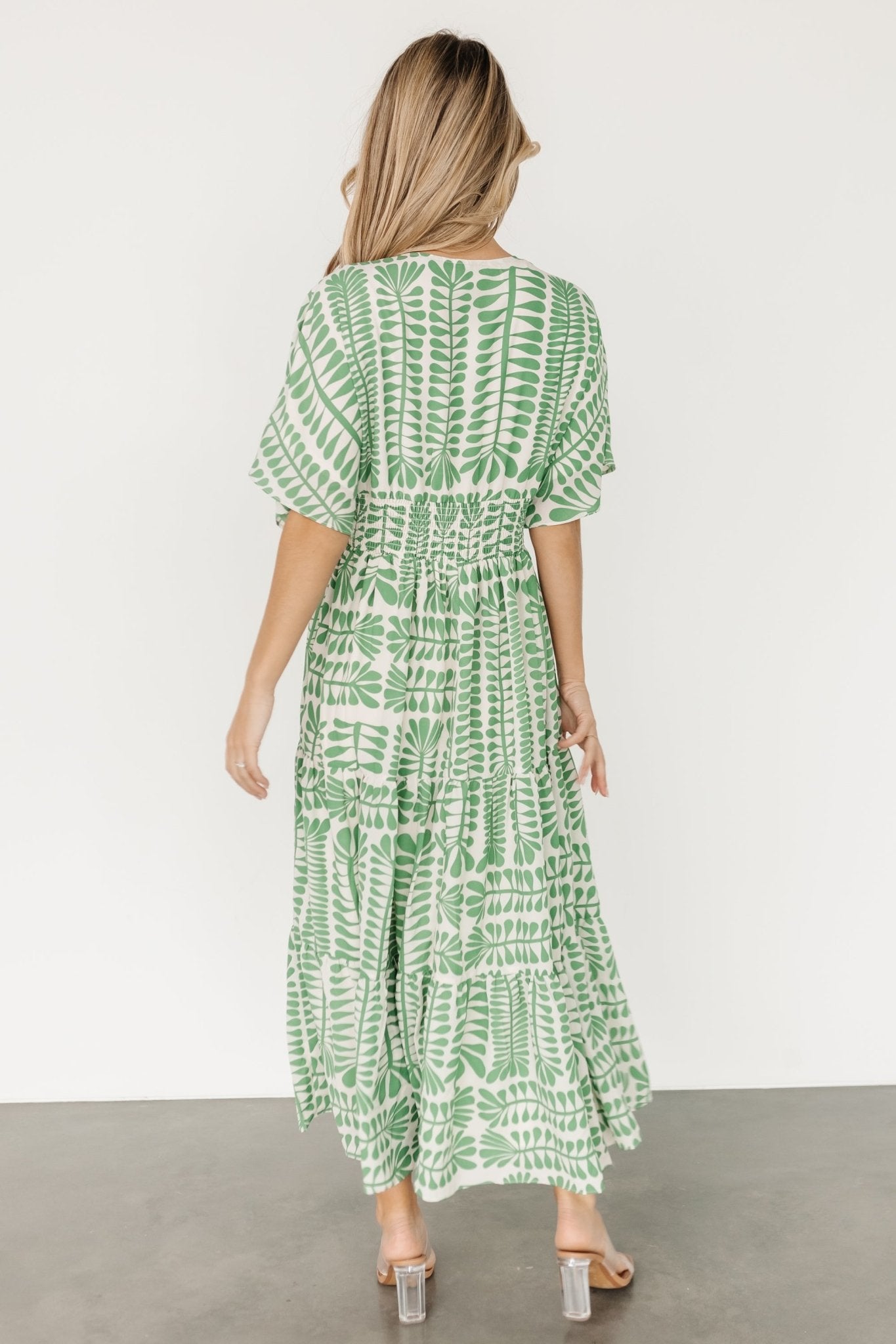 Austin Kimono Dress | Green Print - Baltic Born