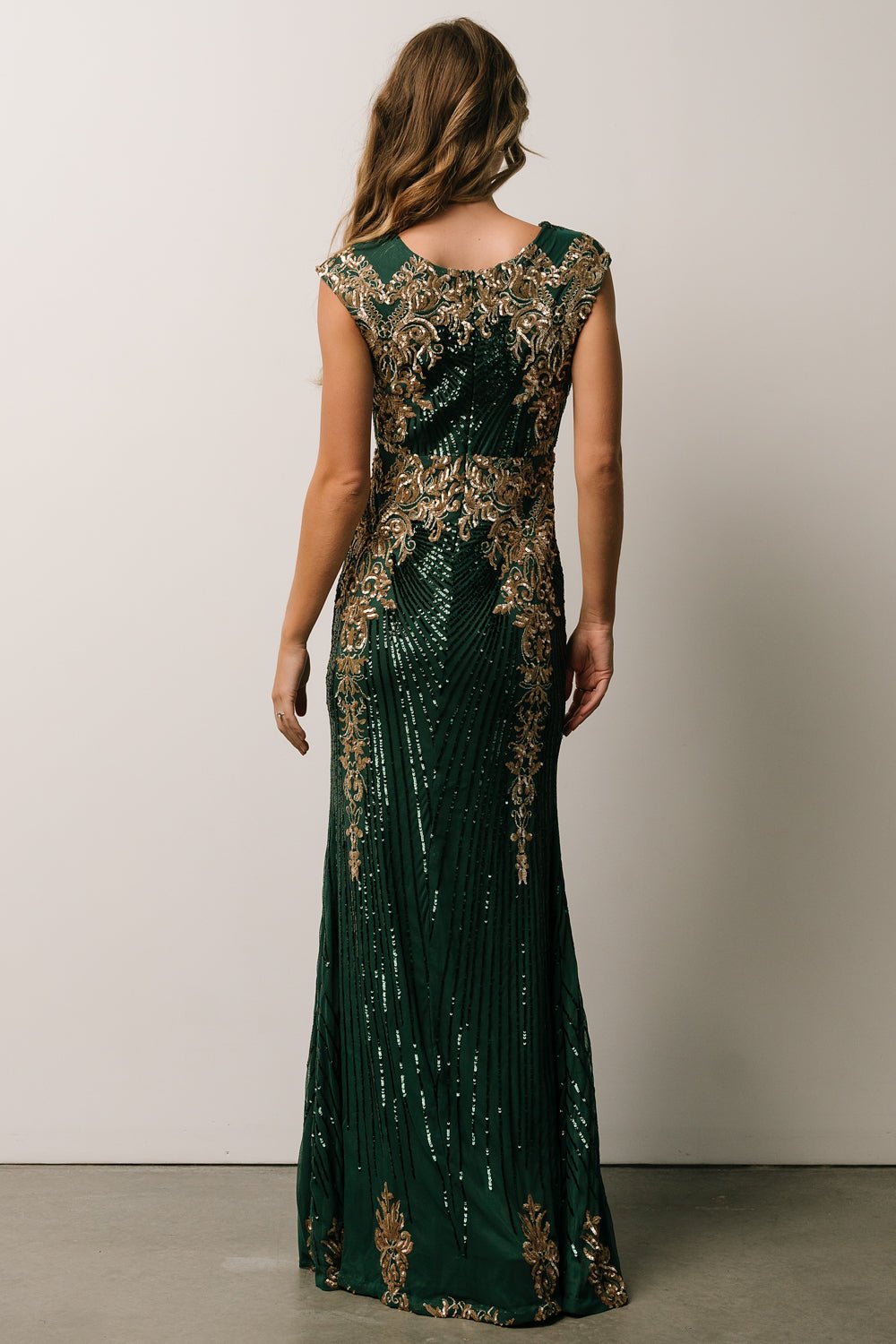 Azura Sequin Gown | Green + Gold - Baltic Born