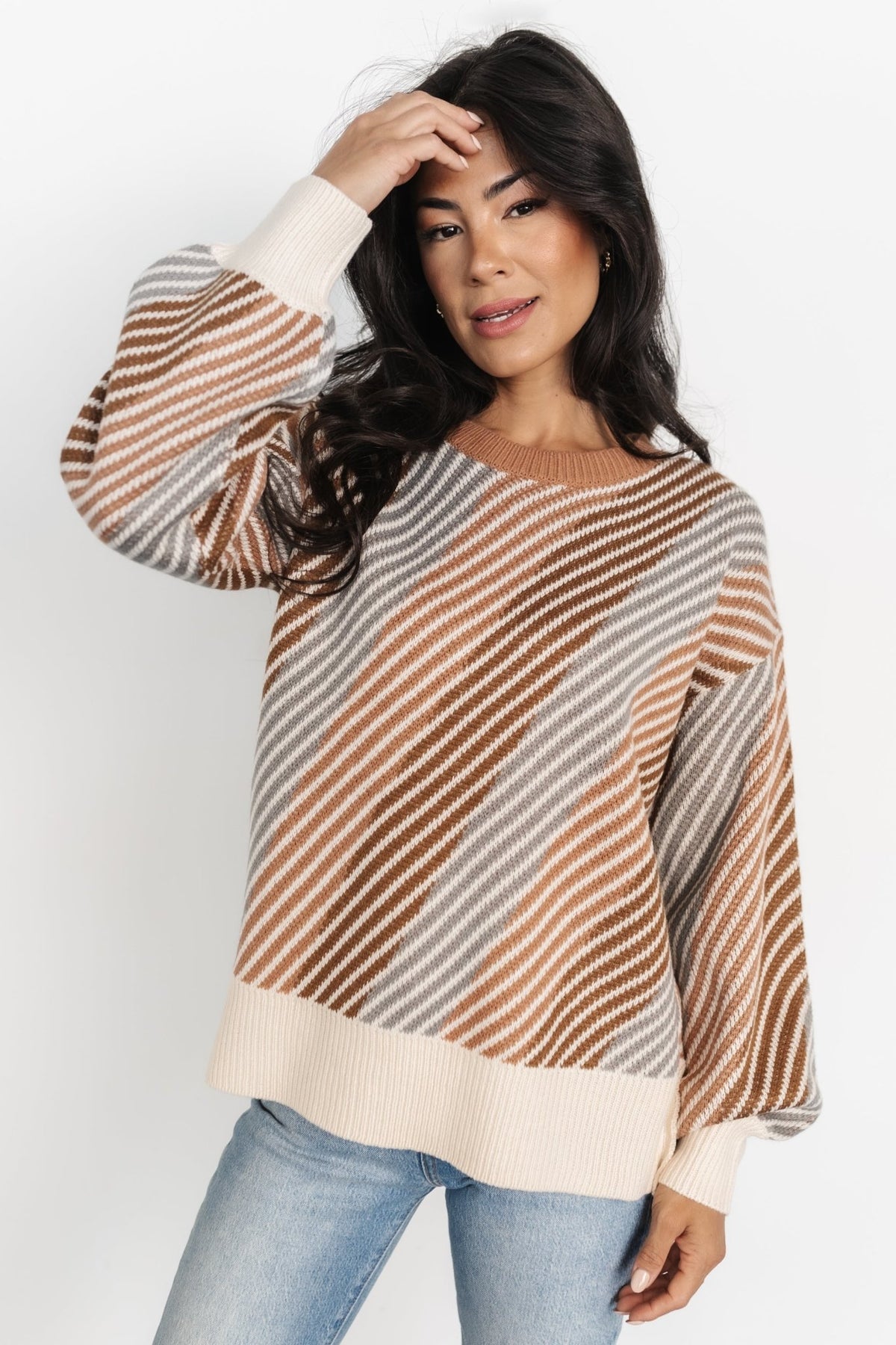 Randi Color Block Sweater | Natural
