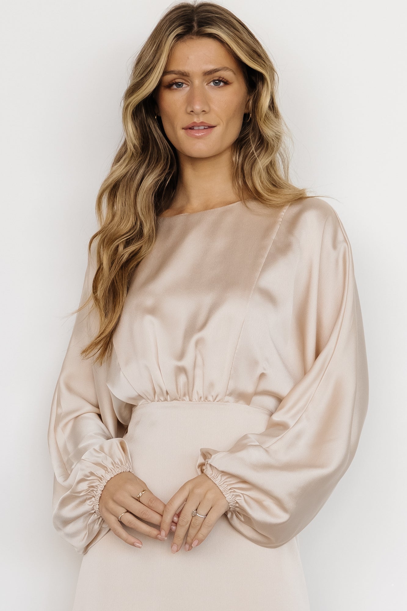 Balta Satin Midi Dress | Champagne - Baltic Born