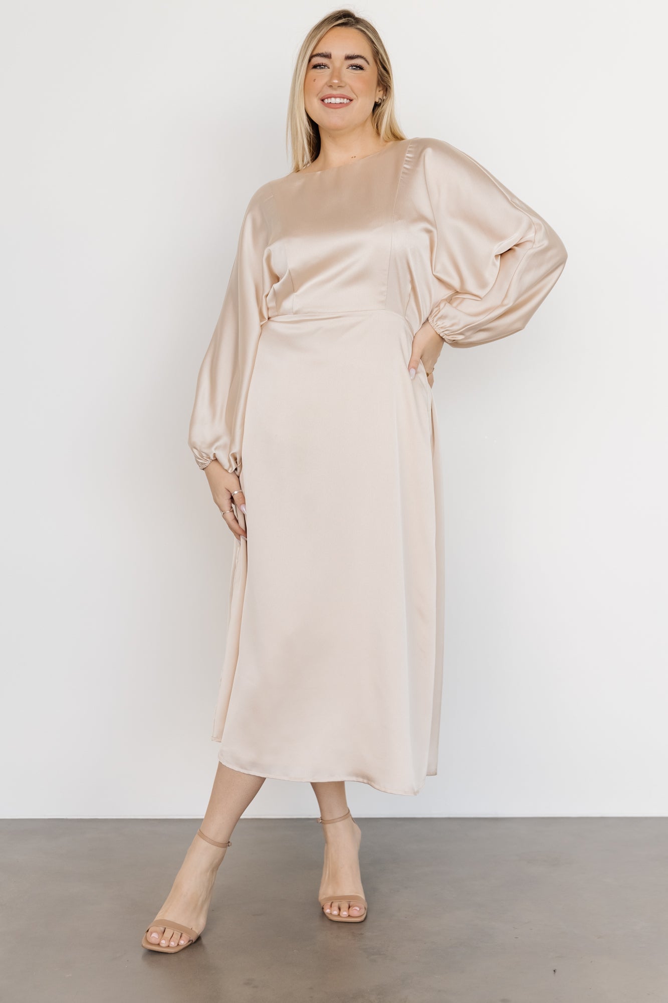 Balta Satin Midi Dress | Champagne - Baltic Born