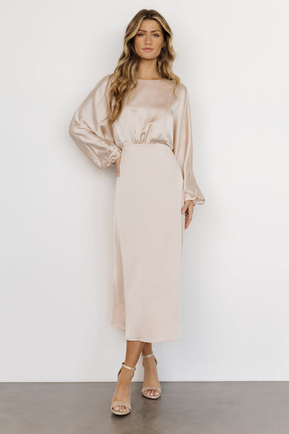 Balta Satin Midi Dress | Champagne - Baltic Born