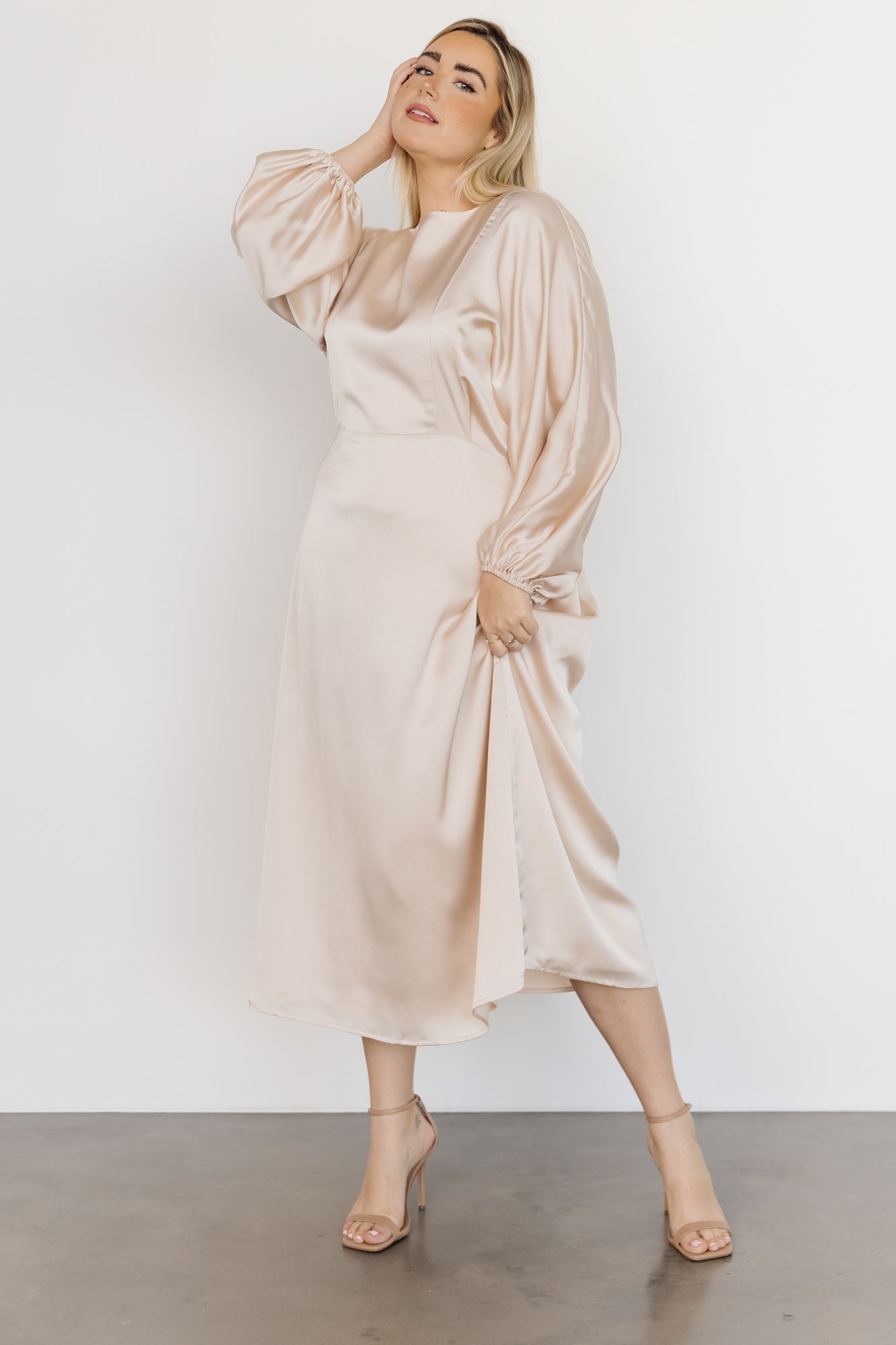 Balta Satin Midi Dress | Champagne - Baltic Born