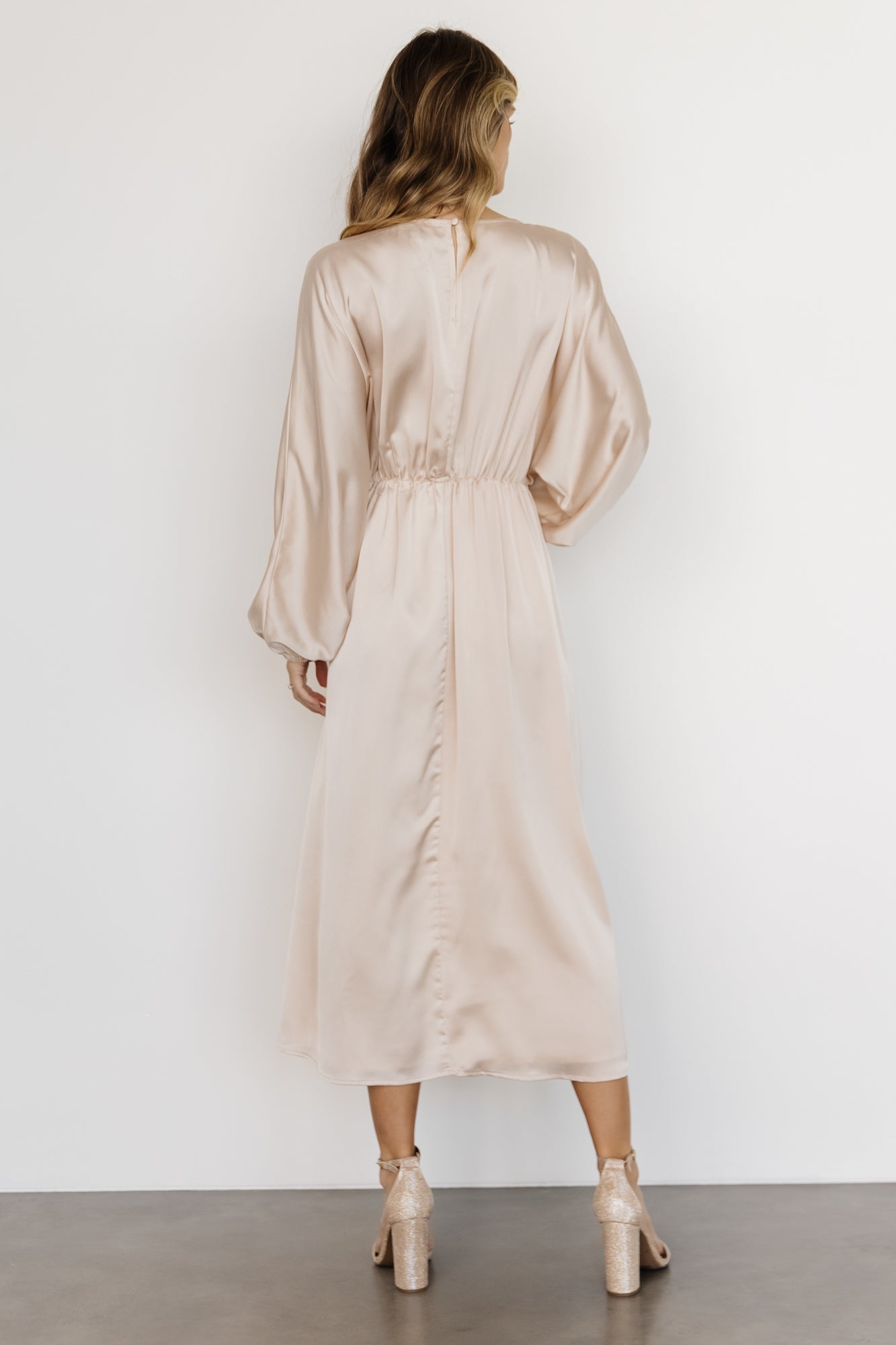 Balta Satin Midi Dress | Champagne - Baltic Born