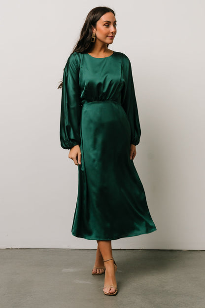 Balta Satin Midi Dress | Emerald - Baltic Born