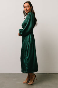Balta Satin Midi Dress | Emerald | Baltic Born
