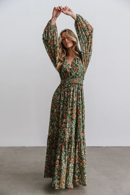 Bria Maxi Dress | Green Floral