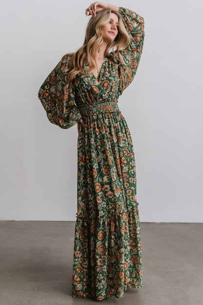 Bria Maxi Dress | Green Floral