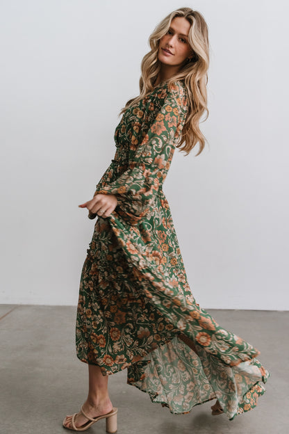 Bria Maxi Dress | Green Floral