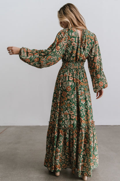 Bria Maxi Dress | Green Floral