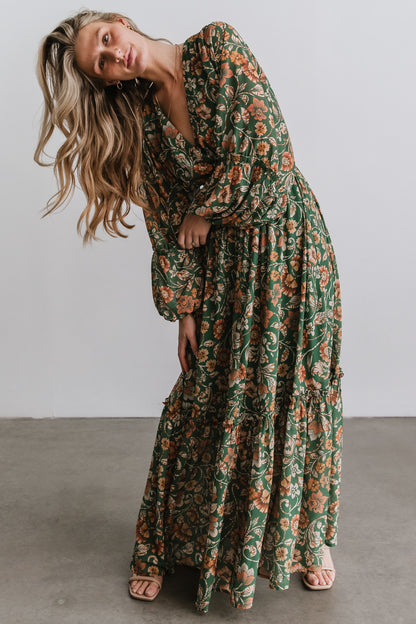 Bria Maxi Dress | Green Floral