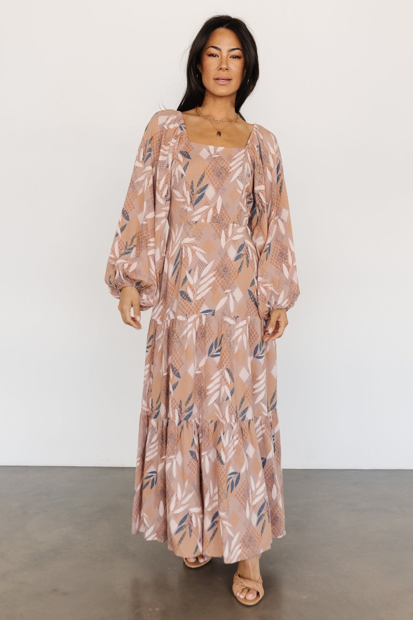 Barbara Maxi Dress | Dusty Mauve Print - Baltic Born