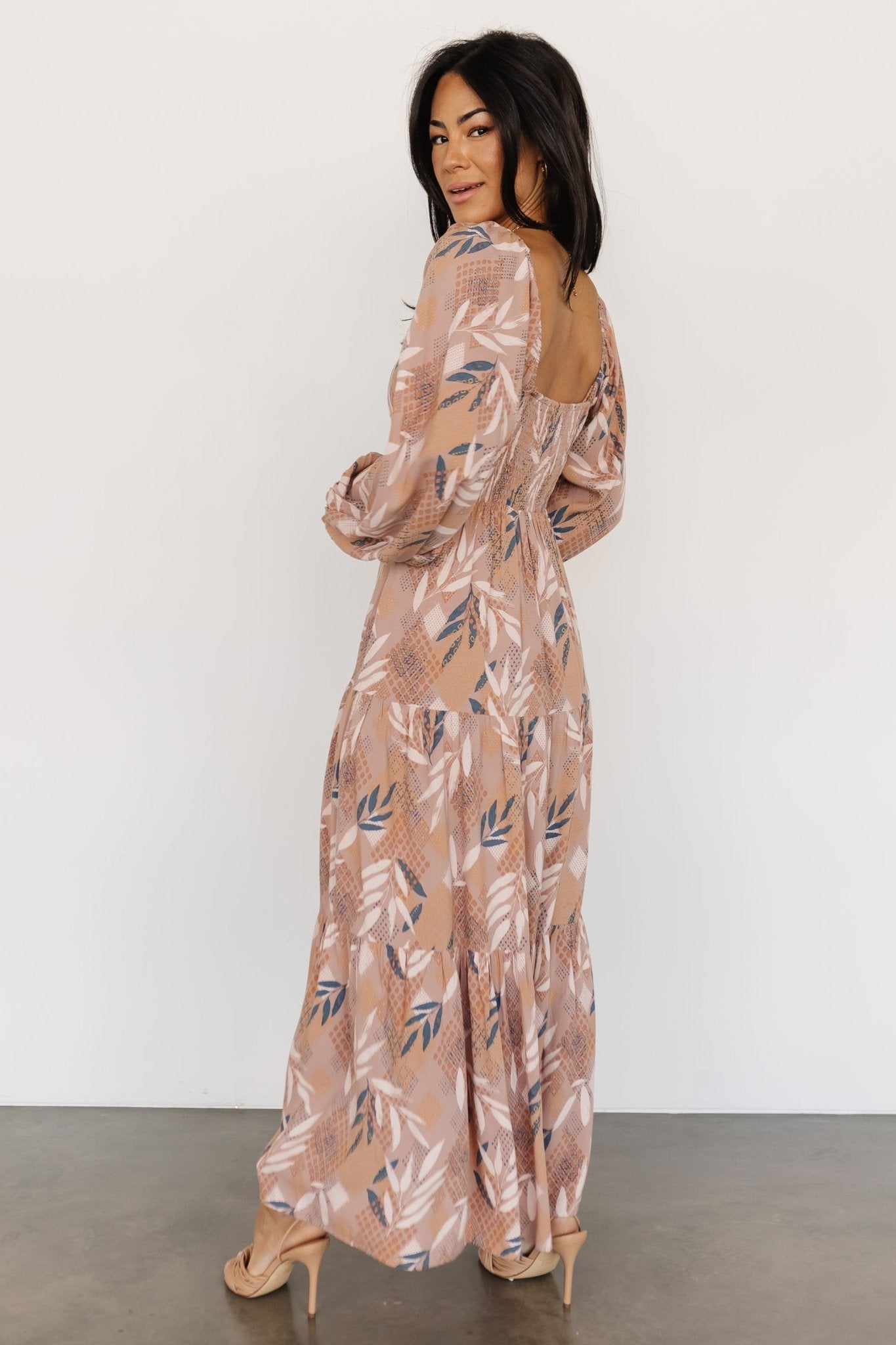 Barbara Maxi Dress | Dusty Mauve Print - Baltic Born