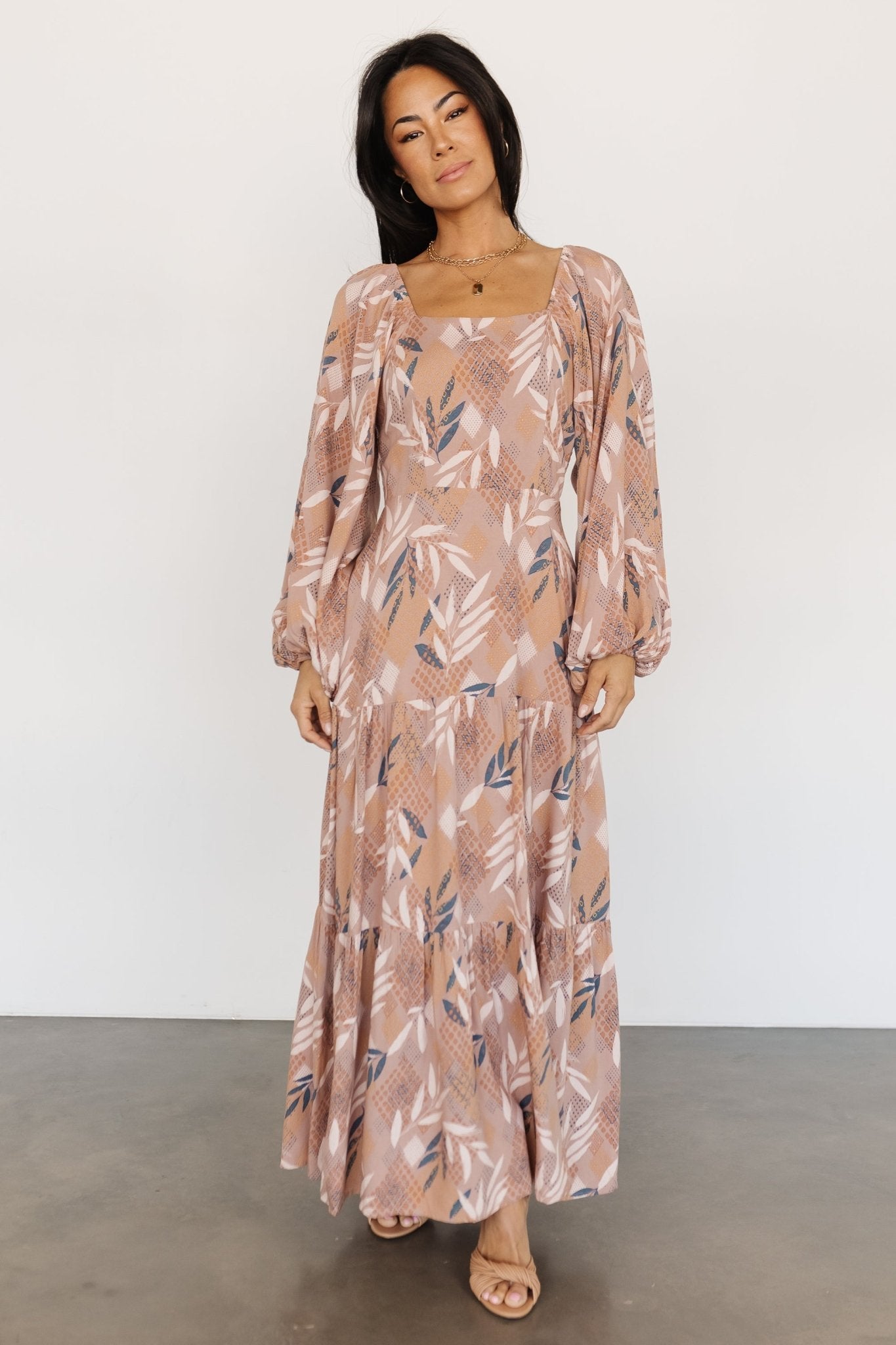 Barbara Maxi Dress | Dusty Mauve Print - Baltic Born