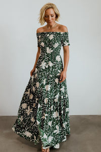 Becca Smocked Maxi Dress | Green | Baltic Born