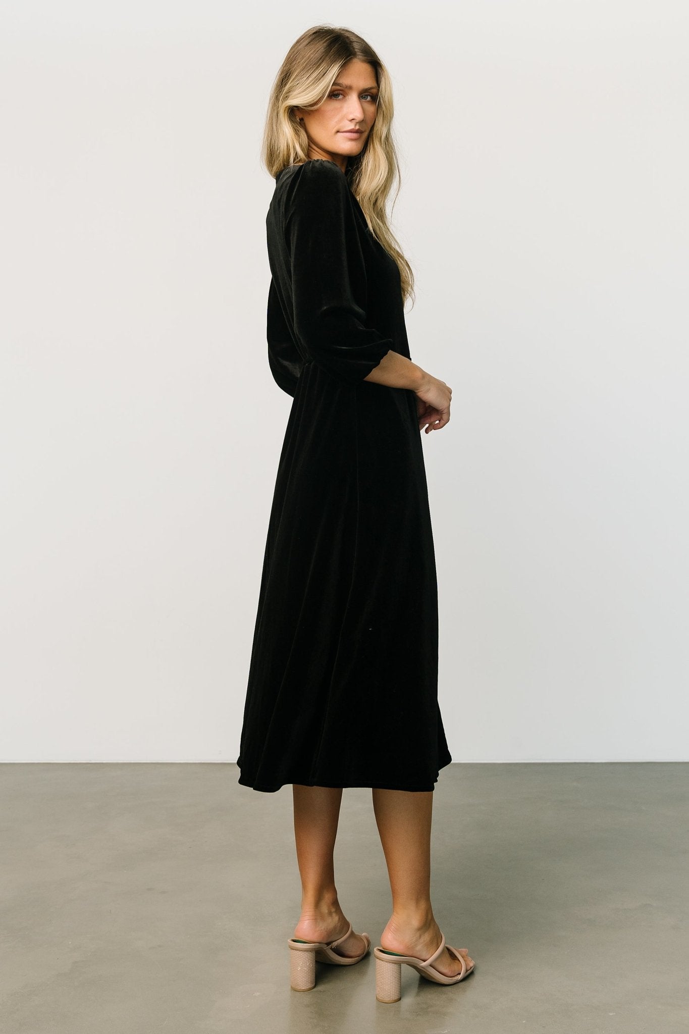 Beckinsale Velvet Wrap Dress | Black - Baltic Born