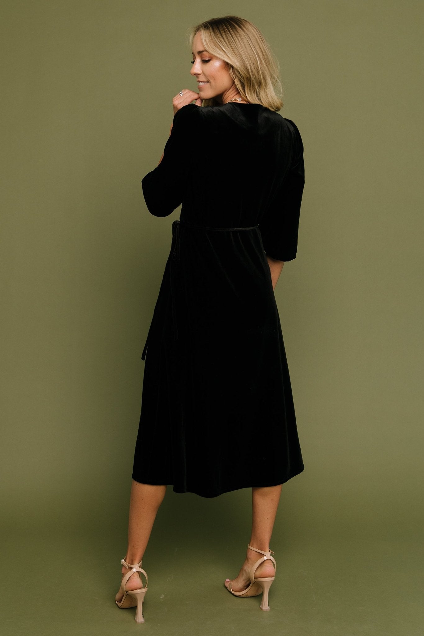 Beckinsale Velvet Wrap Dress | Black - Baltic Born