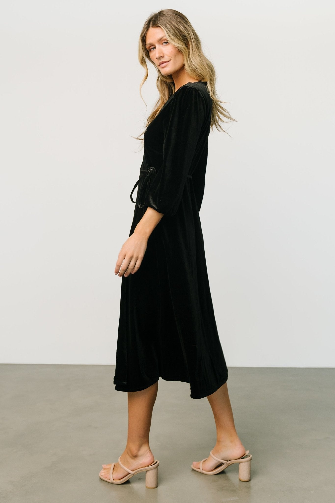 Beckinsale Velvet Wrap Dress | Black - Baltic Born