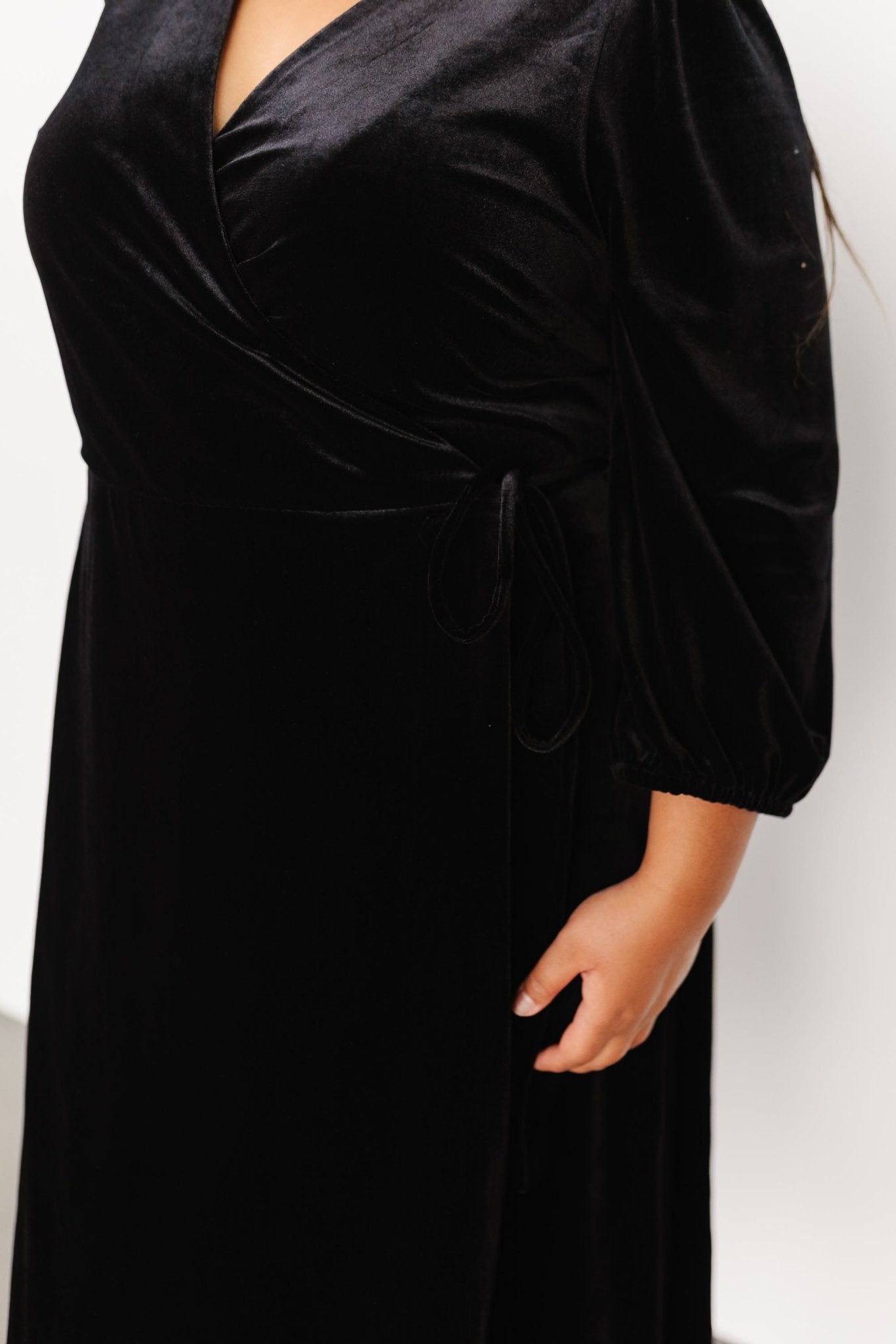 Beckinsale Velvet Wrap Dress | Black - Baltic Born