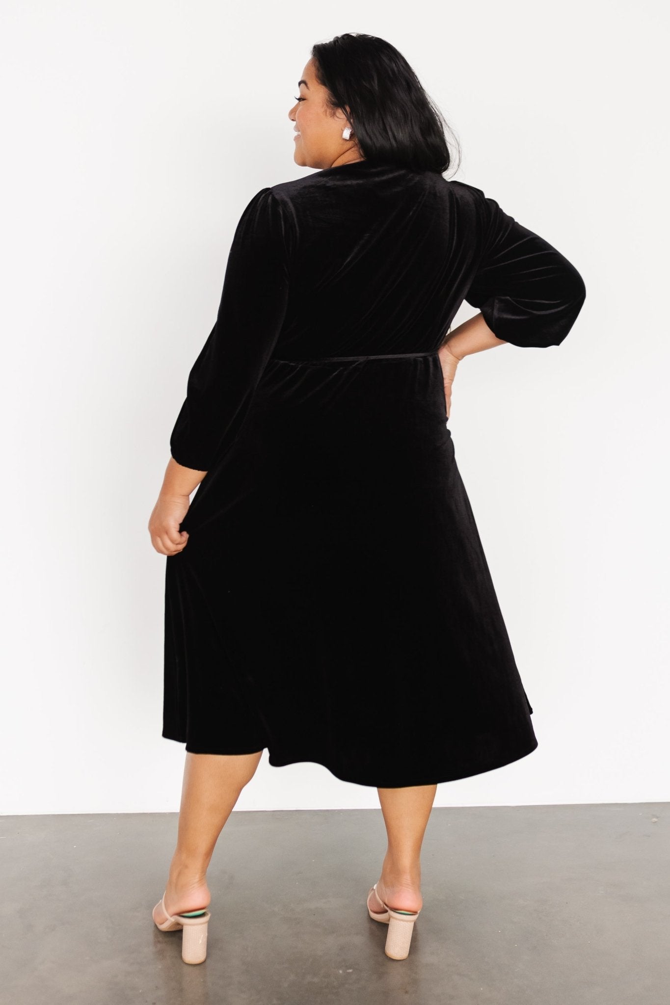 Beckinsale Velvet Wrap Dress | Black - Baltic Born