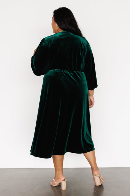 Beckinsale Velvet Wrap Dress | Dark Green - Baltic Born