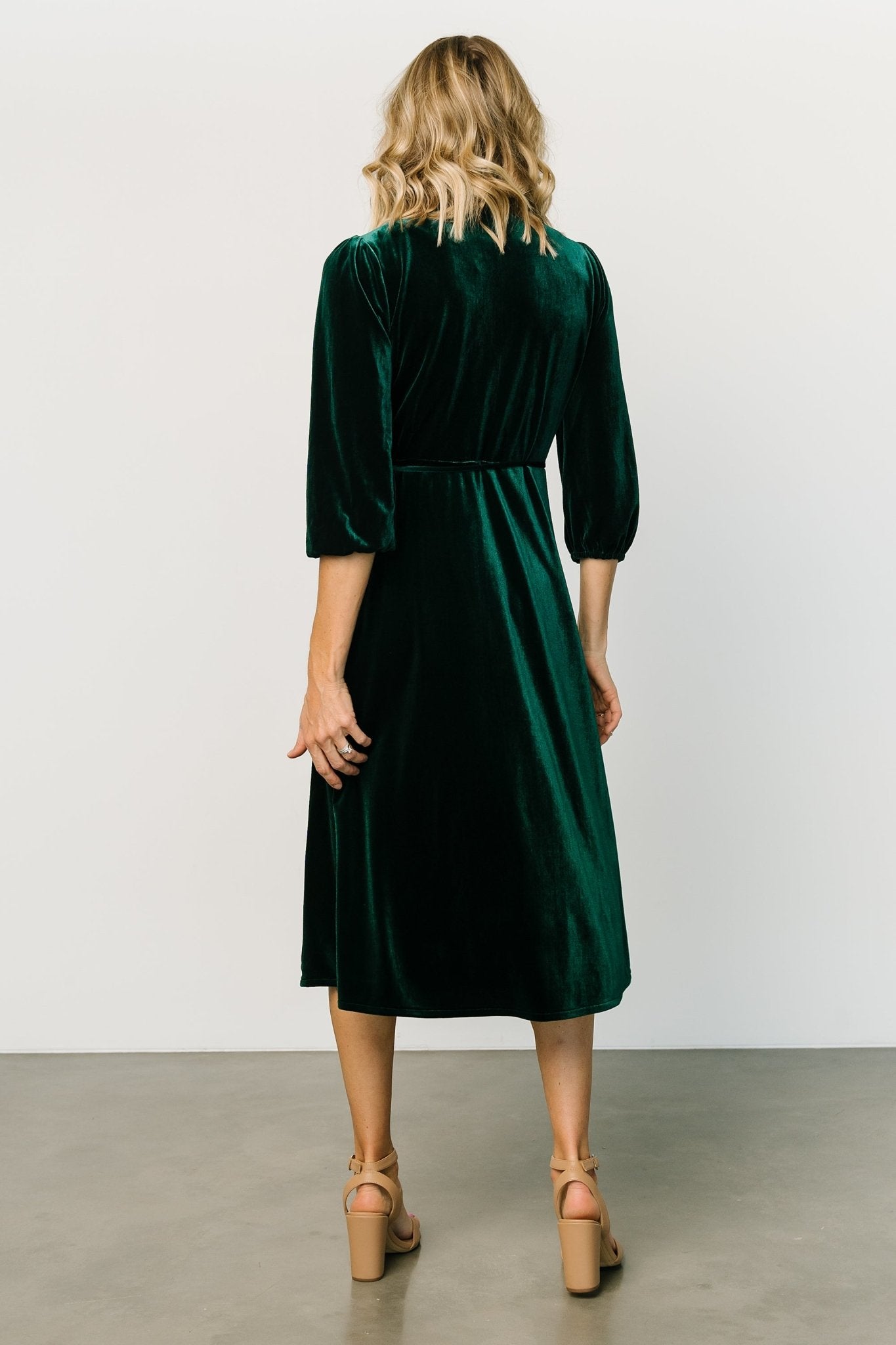 Beckinsale Velvet Wrap Dress | Dark Green - Baltic Born