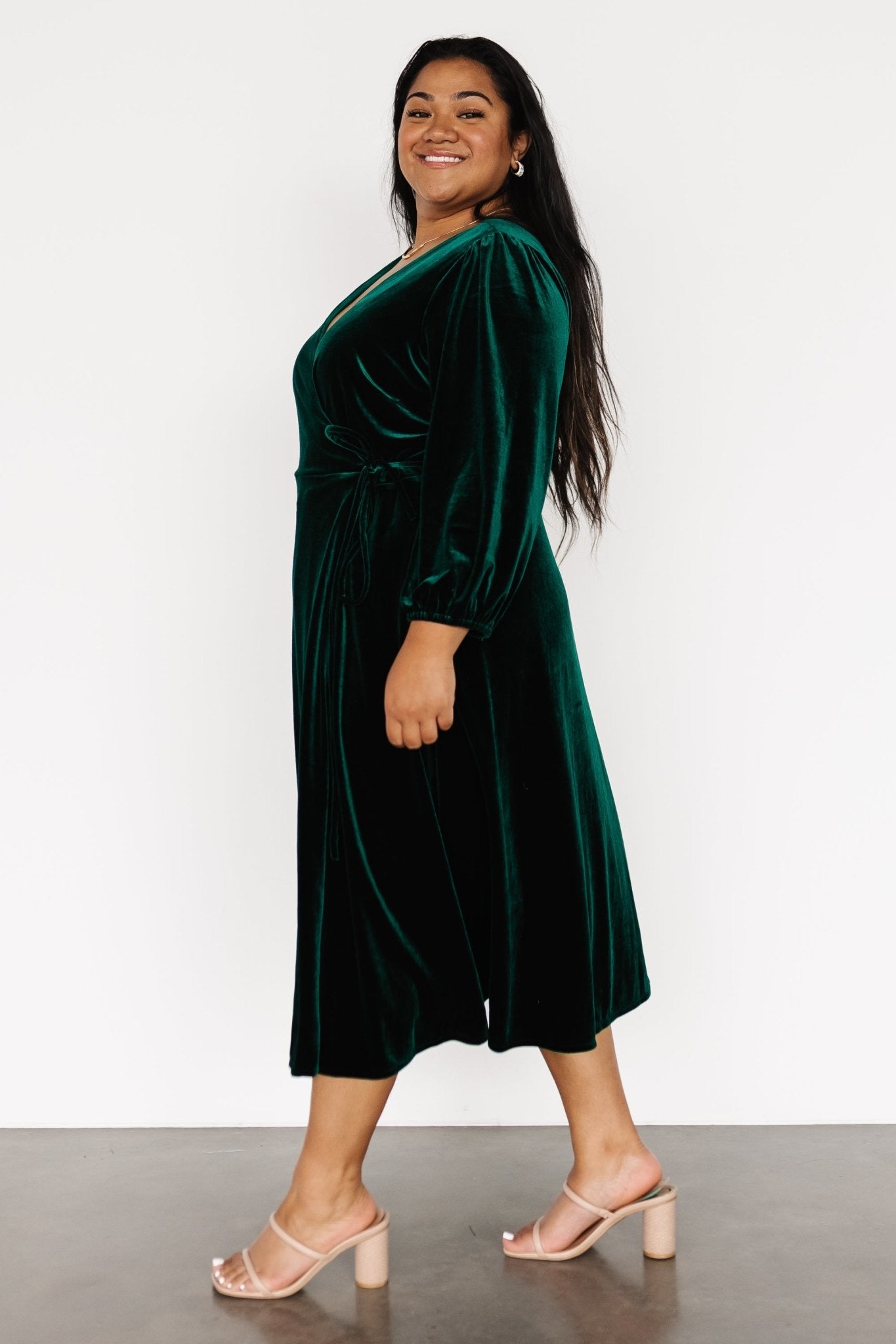 Beckinsale Velvet Wrap Dress | Dark Green - Baltic Born