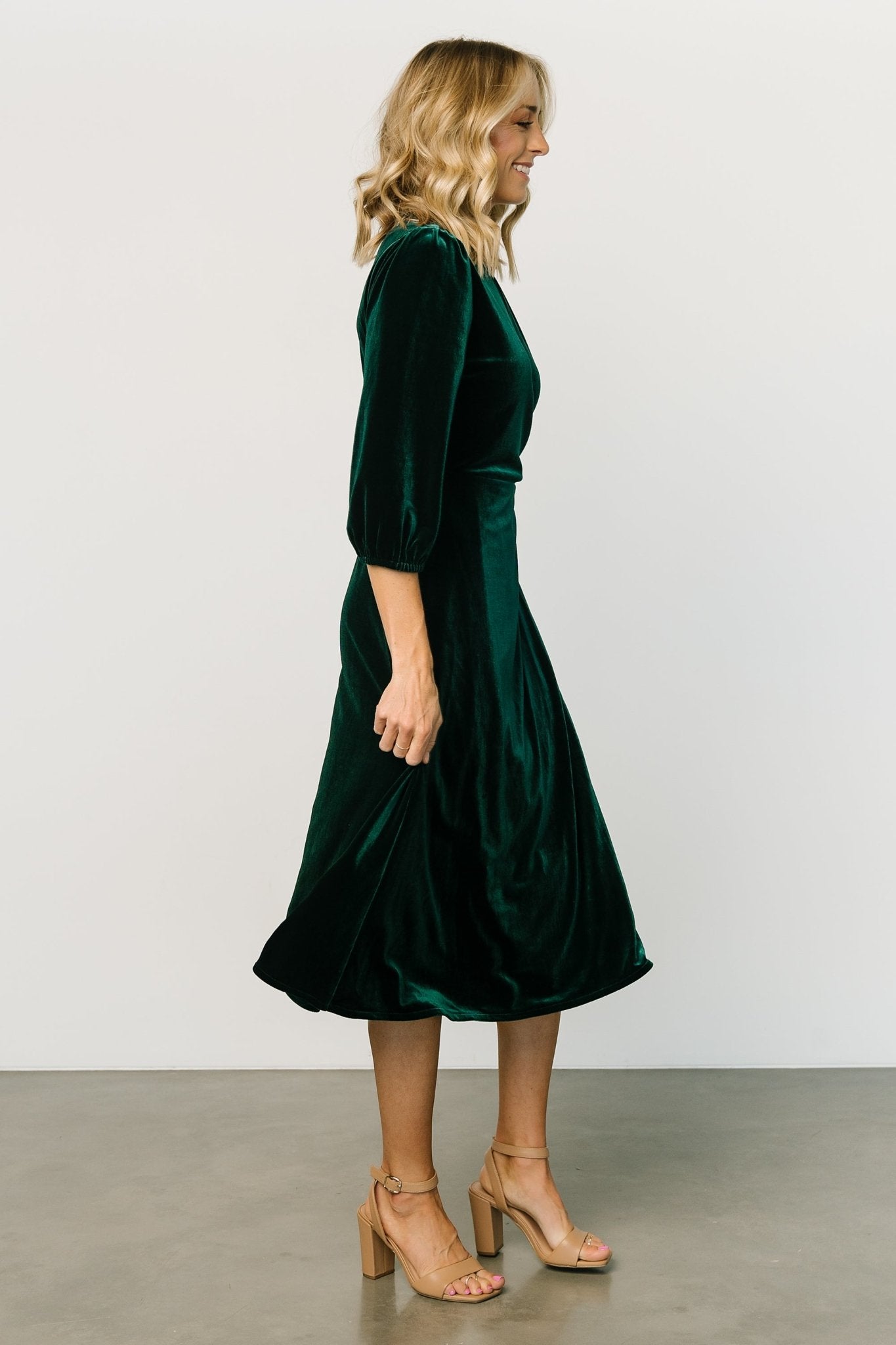 Beckinsale Velvet Wrap Dress | Dark Green - Baltic Born