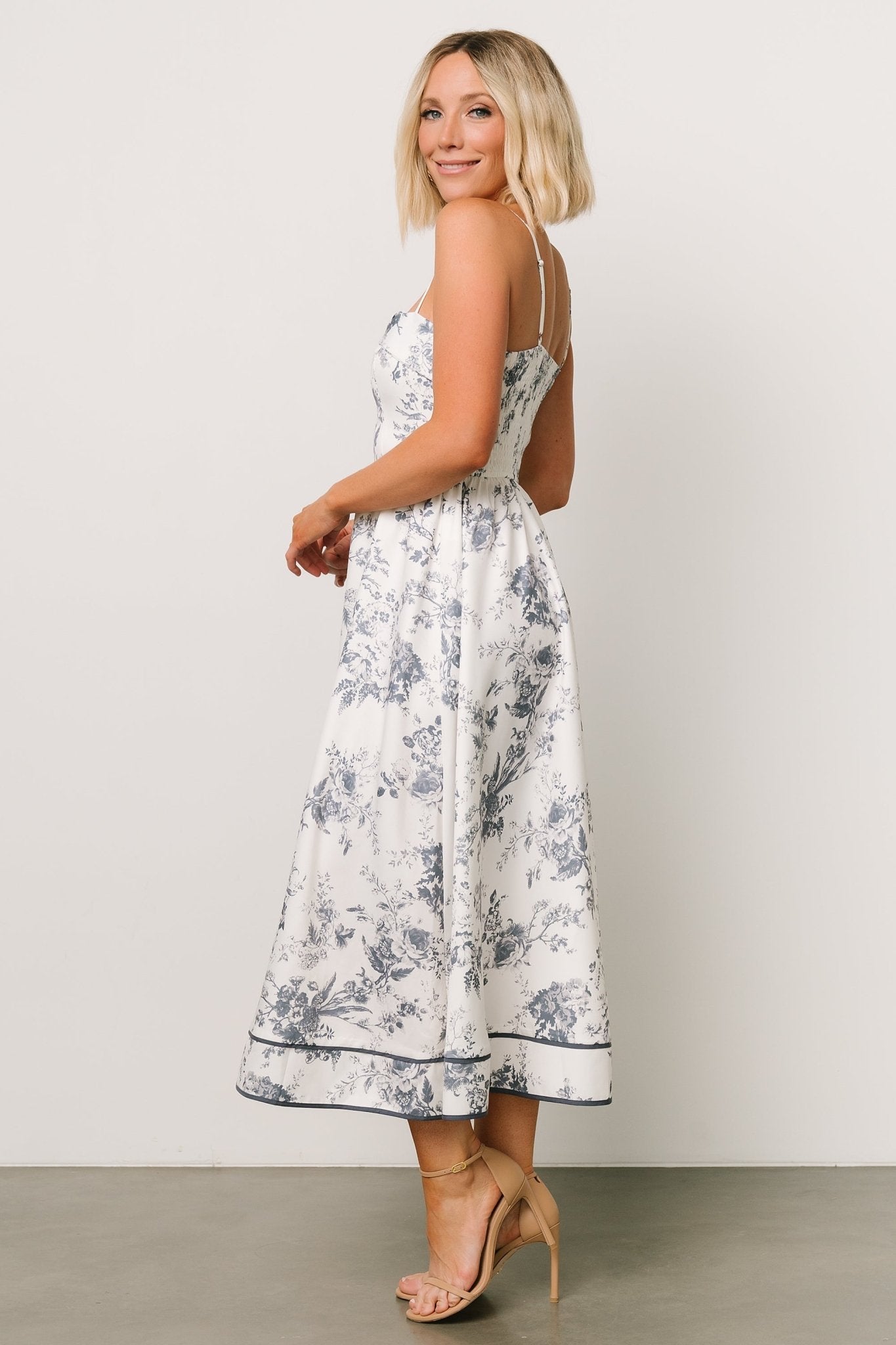 Bellagio Midi Dress | Slate Floral - Baltic Born