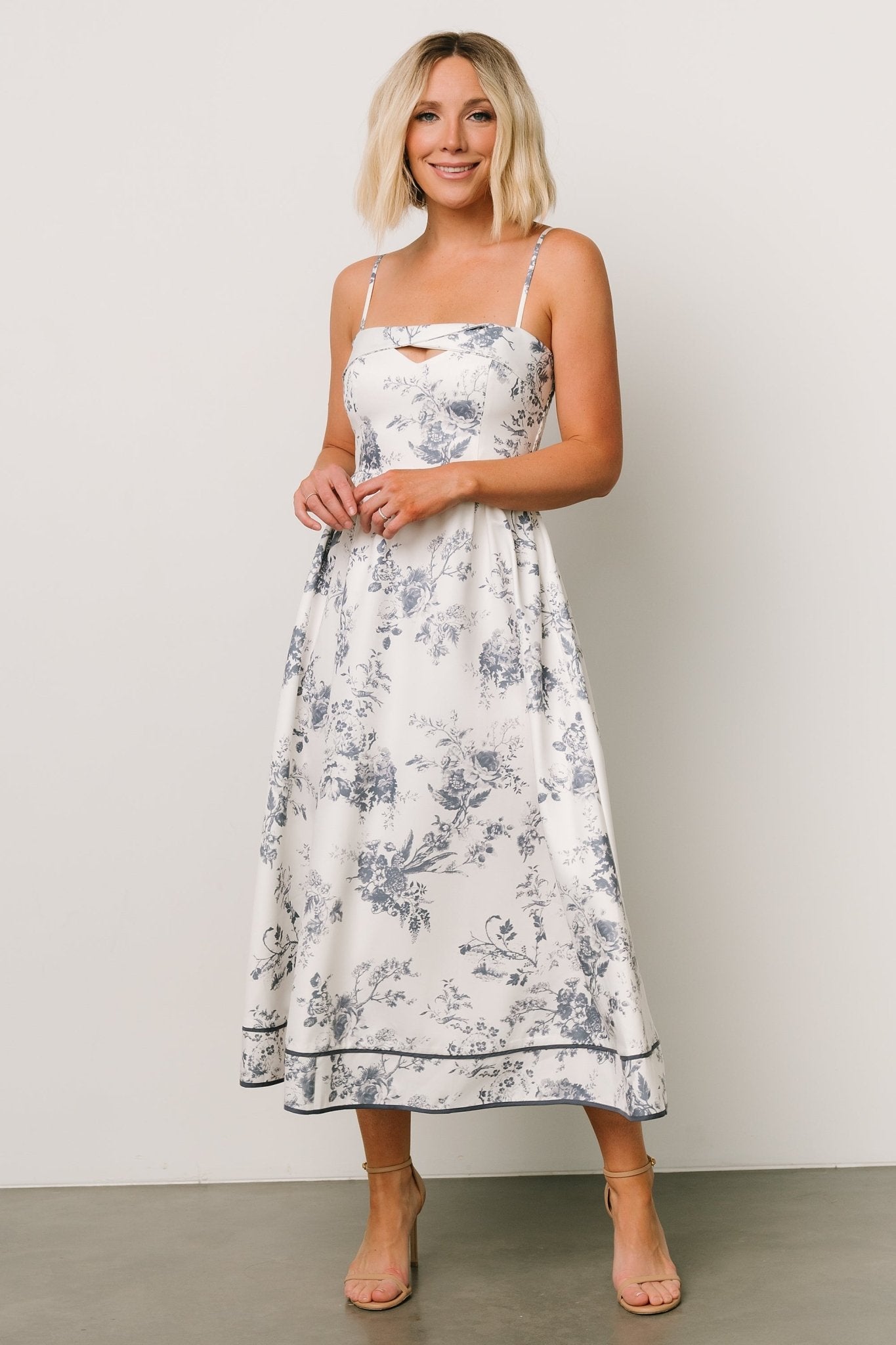 Bellagio Midi Dress | Slate Floral - Baltic Born