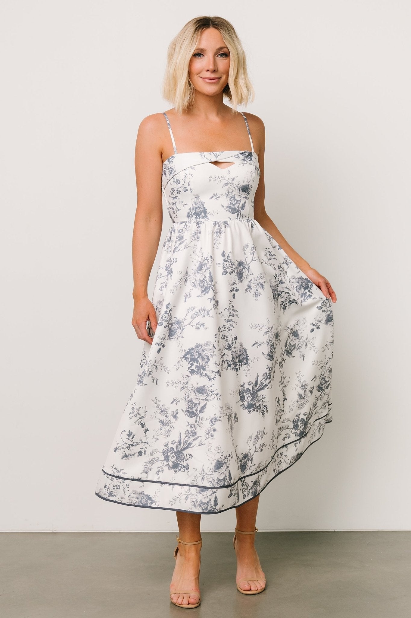 Bellagio Midi Dress | Slate Floral - Baltic Born