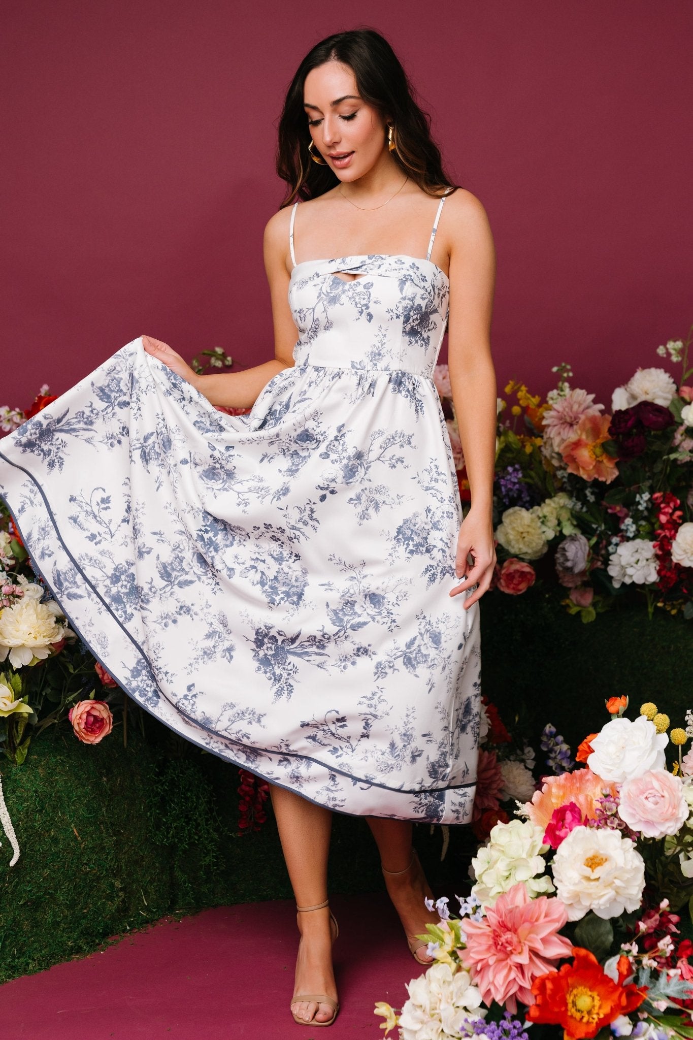 Bellagio Midi Dress | Slate Floral - Baltic Born