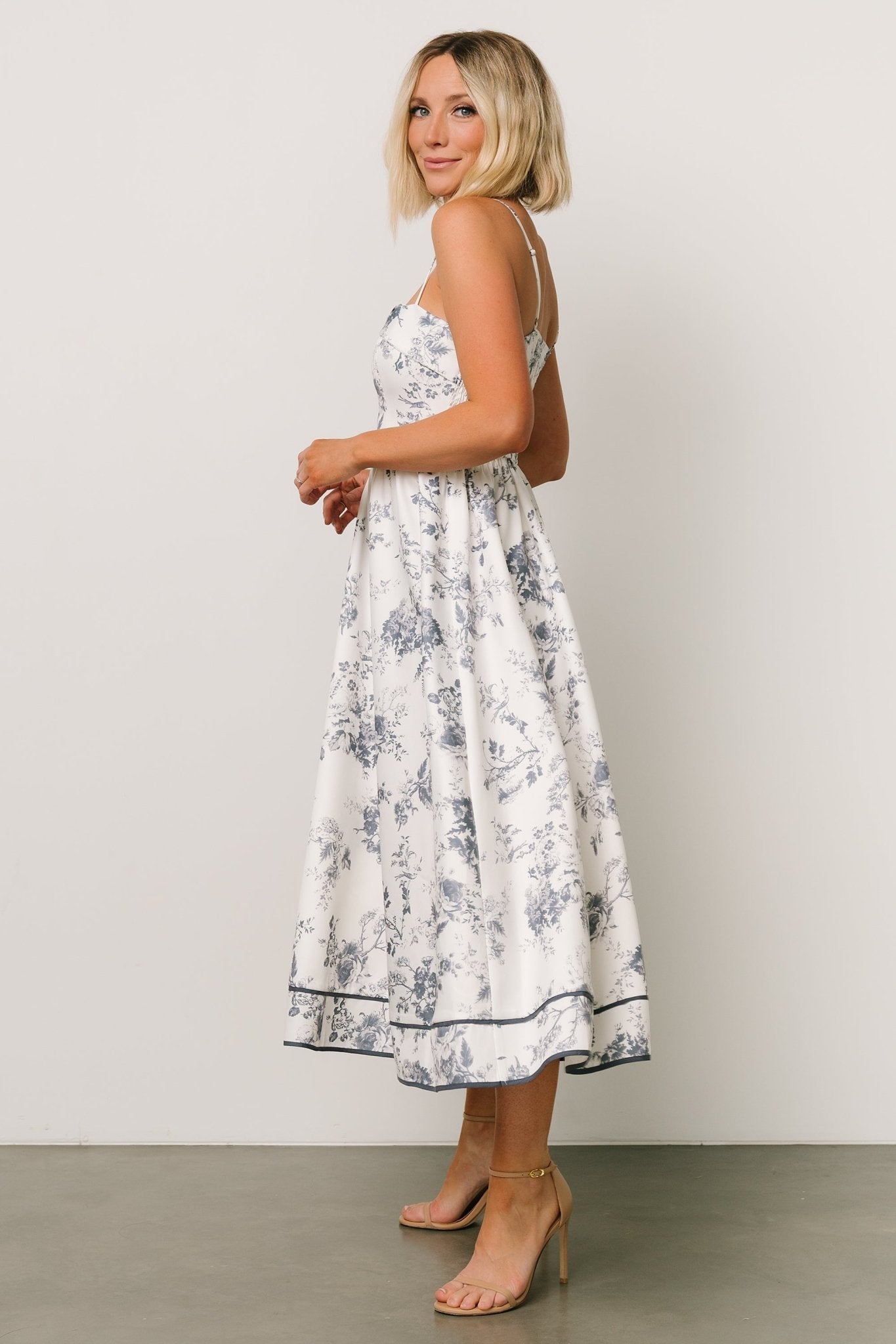 Bellagio Midi Dress | Slate Floral - Baltic Born