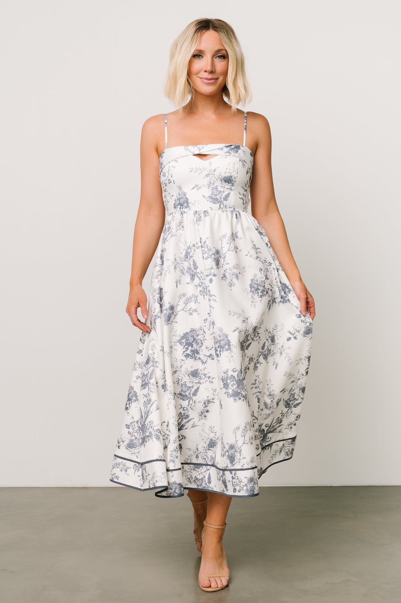 Bellagio Midi Dress | Slate Floral - Baltic Born