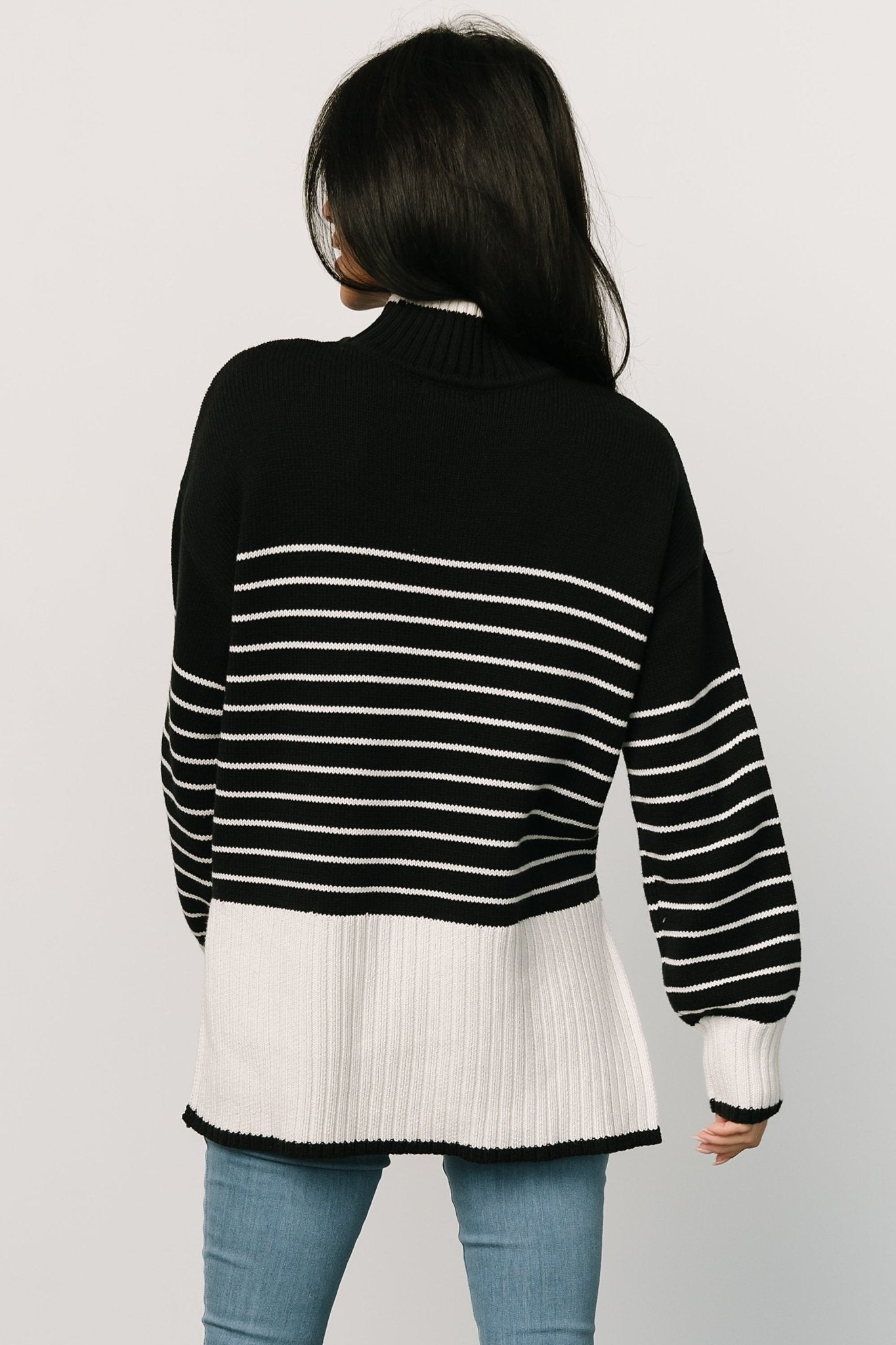 Benedict Stripe Knit Sweater | Black + Cream - Baltic Born