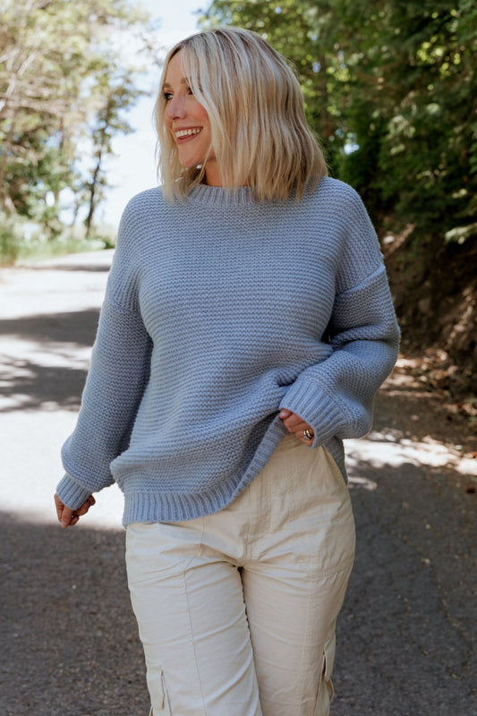 Bentley Chunky Knit Sweater | Blue - Baltic Born