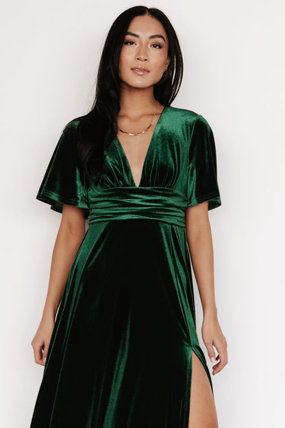 Berenice Velvet Maxi Dress | Emerald - Baltic Born