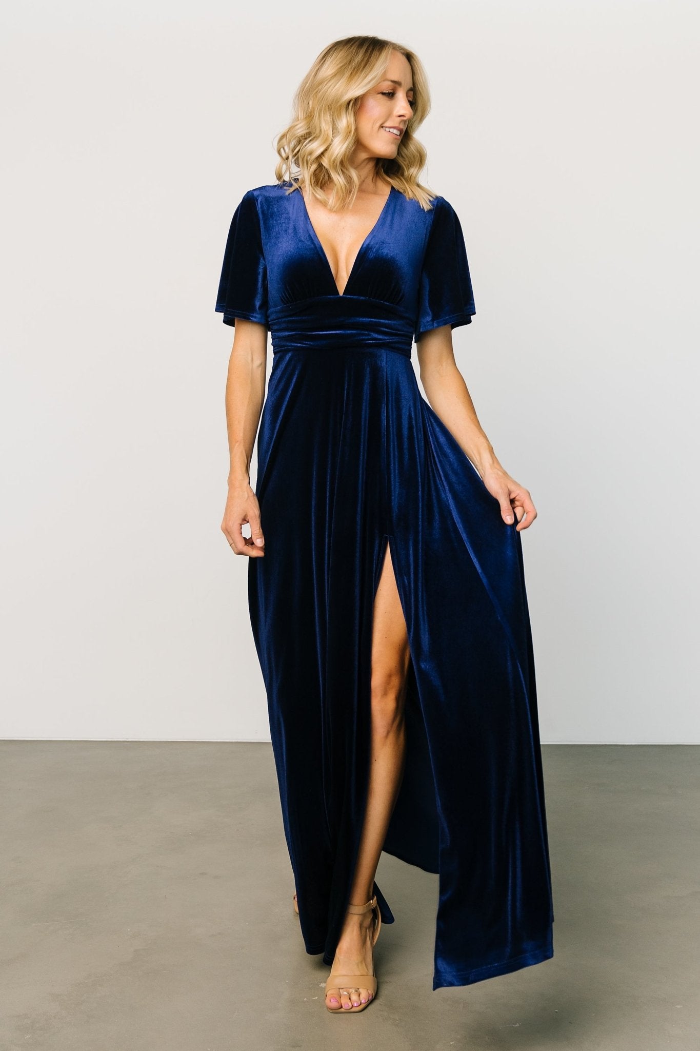 Berenice Velvet Maxi Dress | Navy - Baltic Born