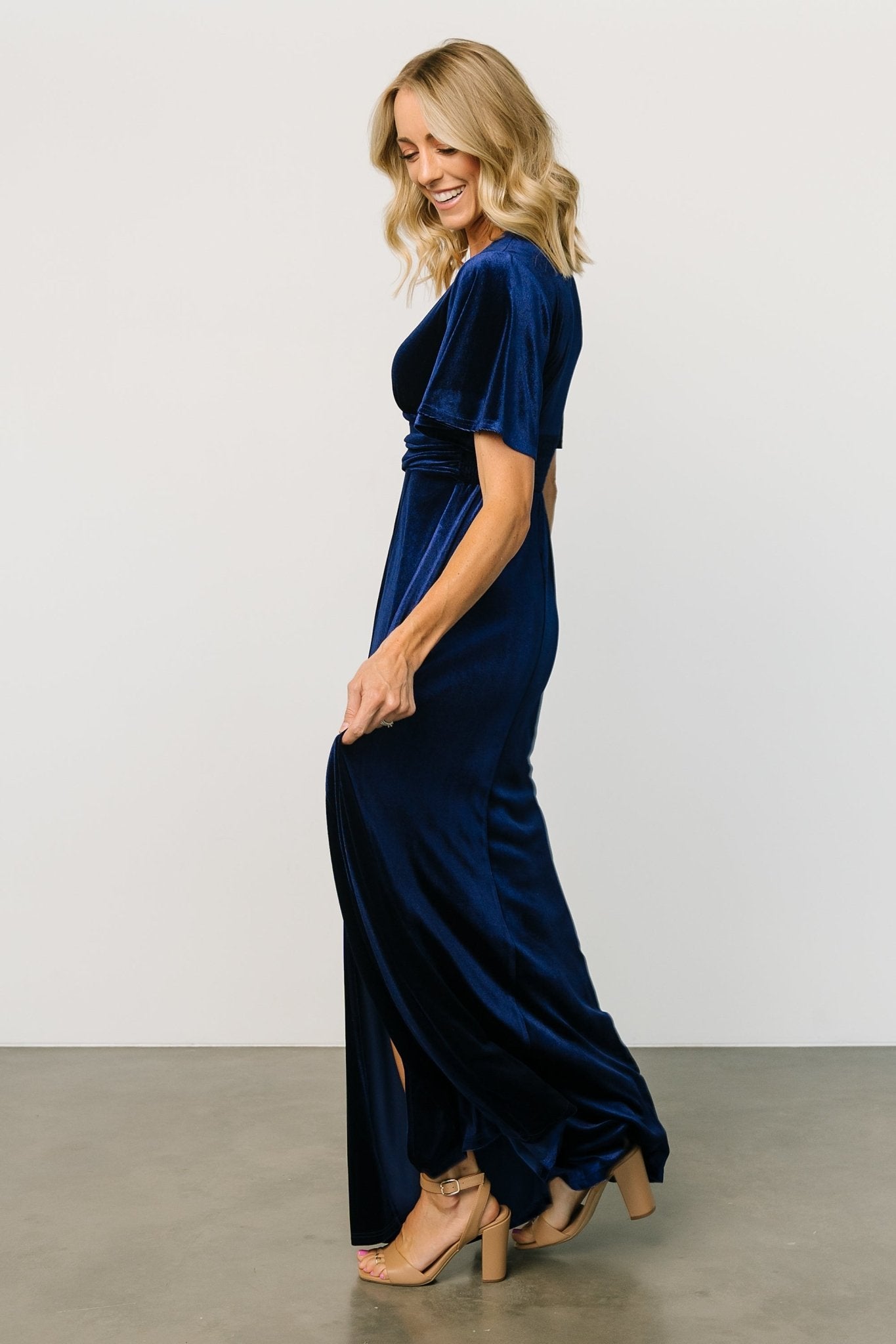 Berenice Velvet Maxi Dress | Navy - Baltic Born