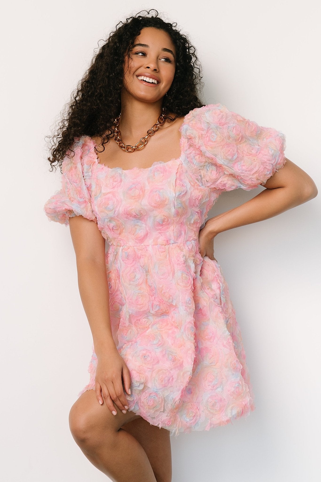 Bette Mini Dress | Pink Floral - Baltic Born