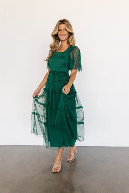 Bexley Tulle Dress | Dark Green - Baltic Born