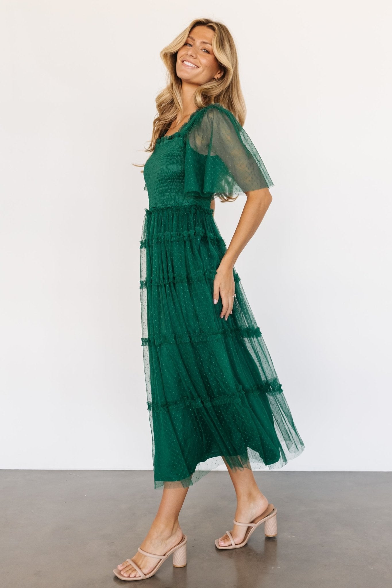 Bexley Tulle Dress | Dark Green - Baltic Born