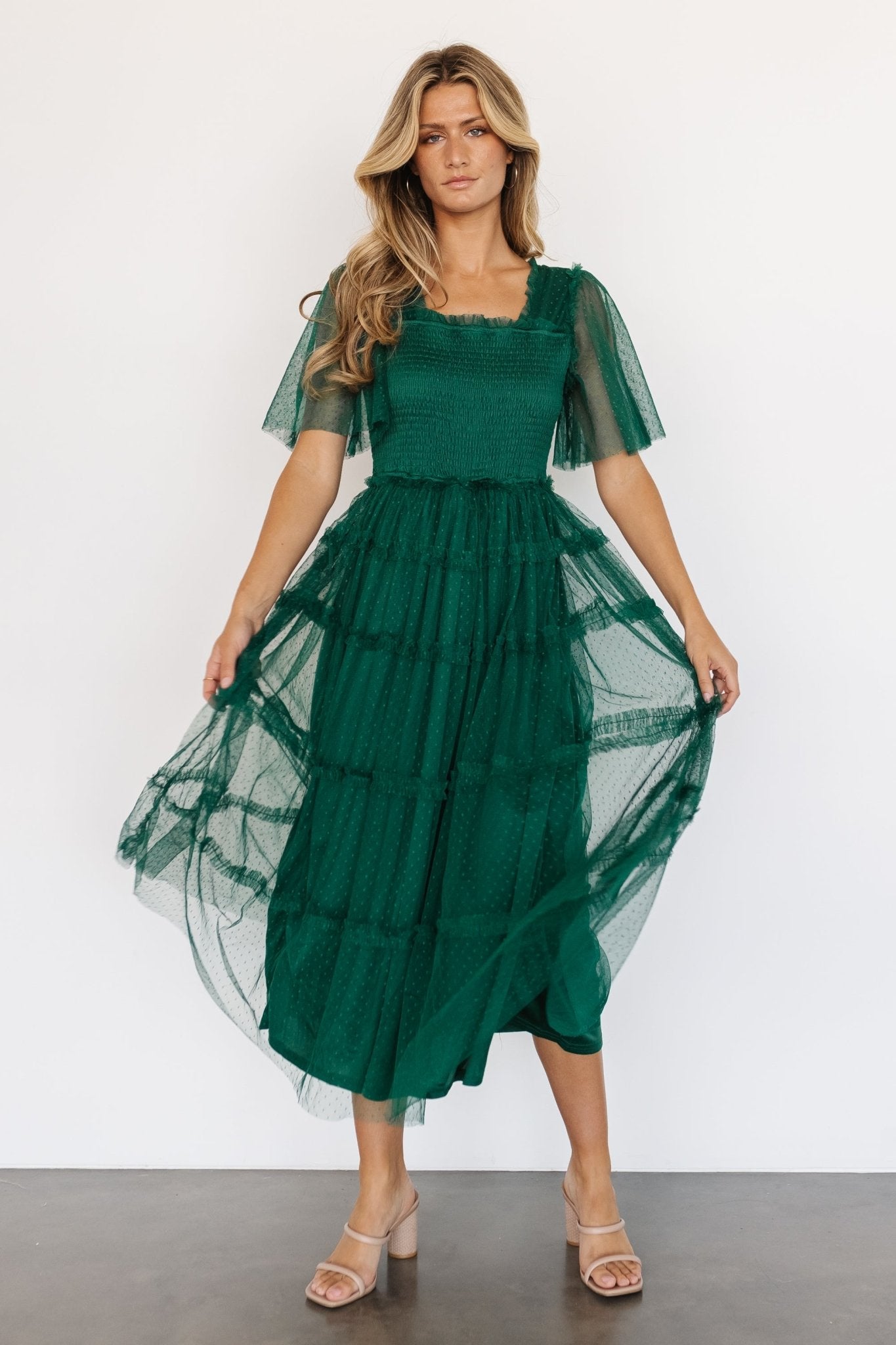 Bexley Tulle Dress | Dark Green - Baltic Born