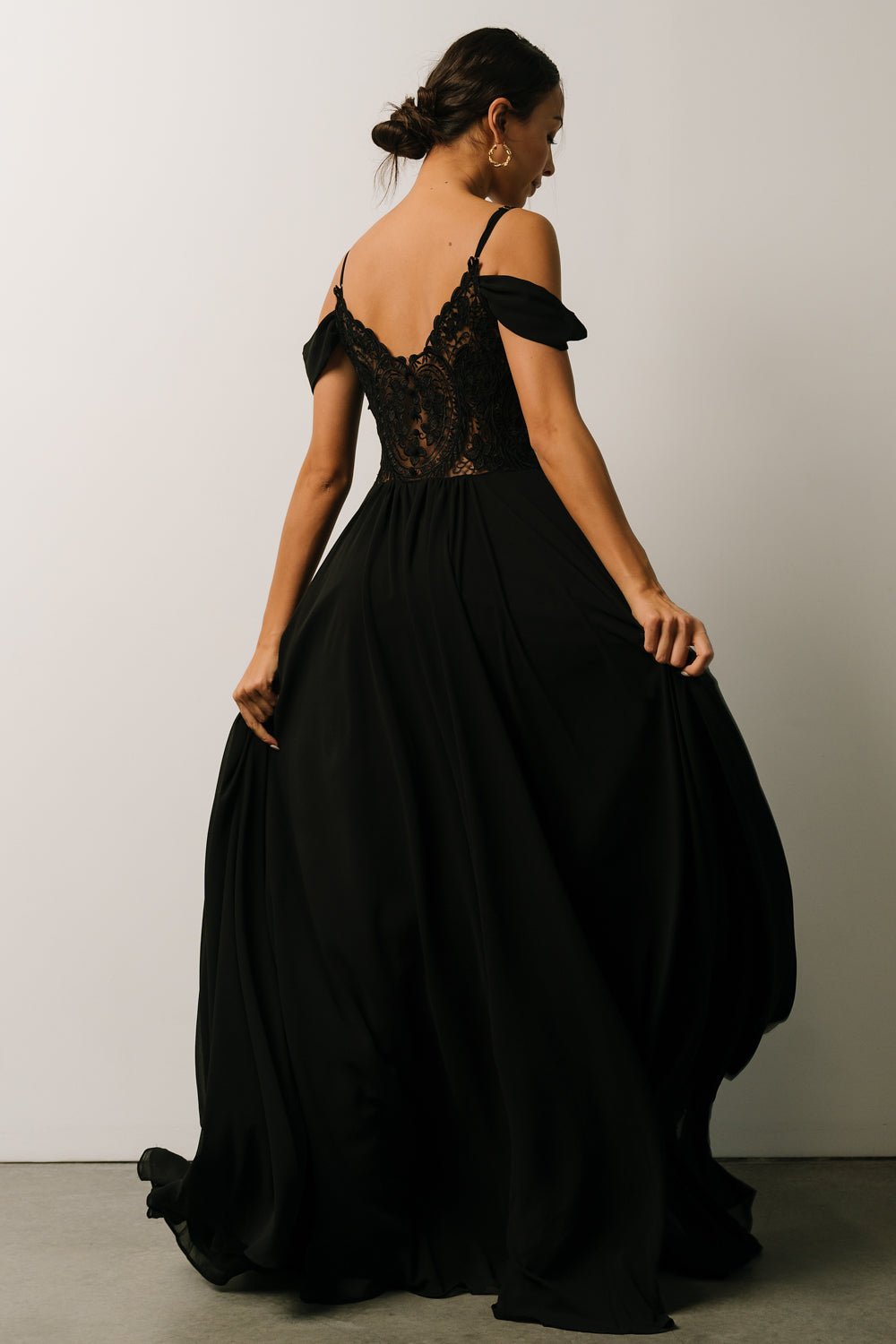 Beora Lace Bow Maxi Dress - Black main image 1