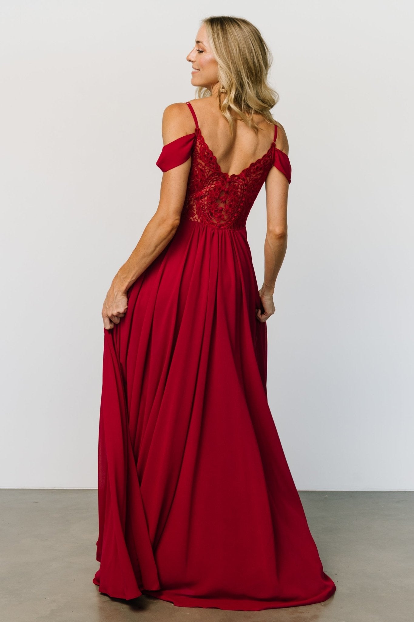 Bianca Lace Maxi Dress | Crimson - Baltic Born