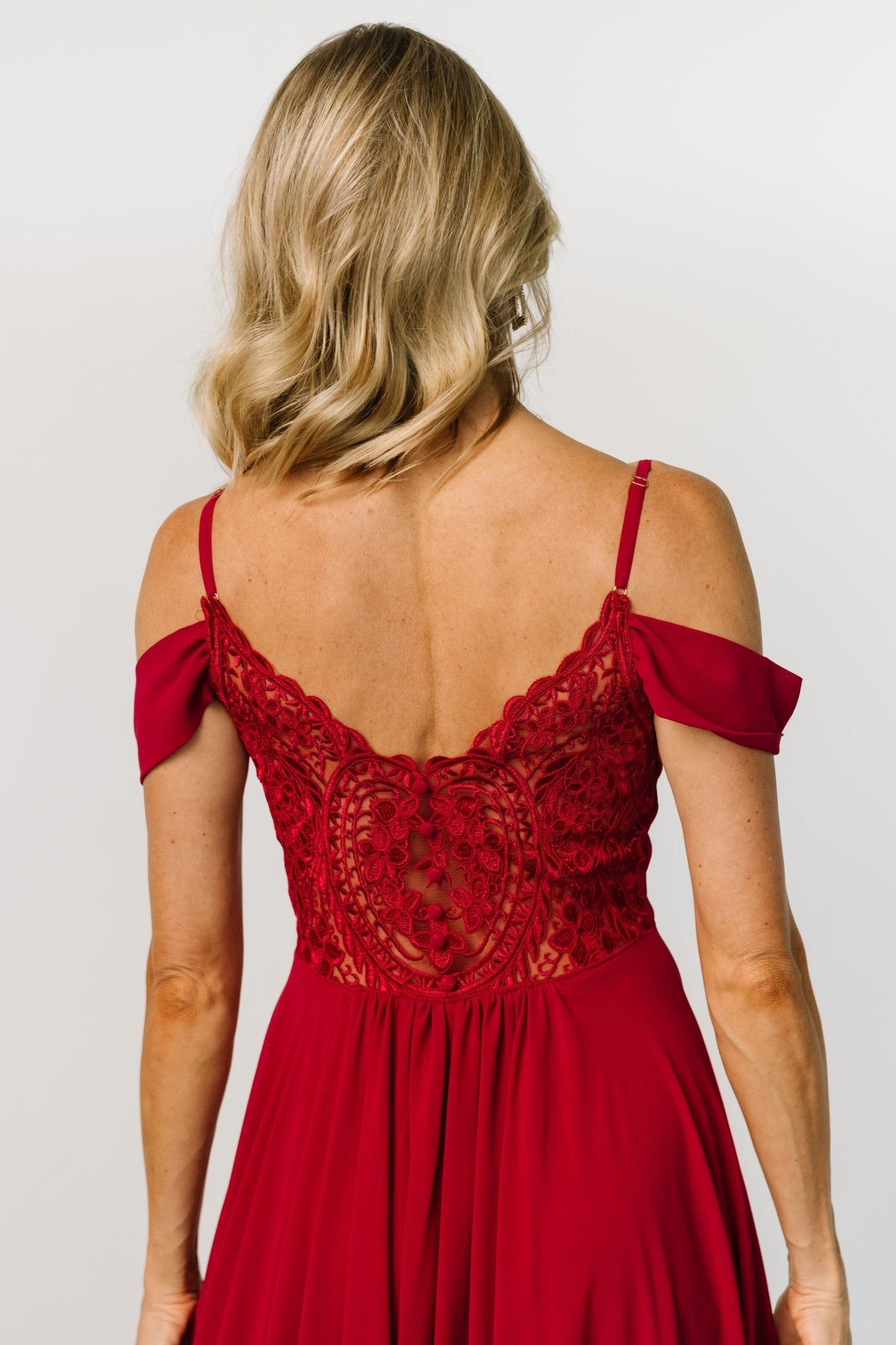 Bianca Lace Maxi Dress | Crimson - Baltic Born